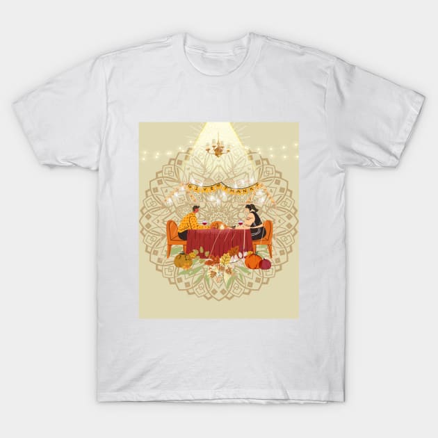 Thanksgiving romantic dinner at home T-Shirt by ariverde